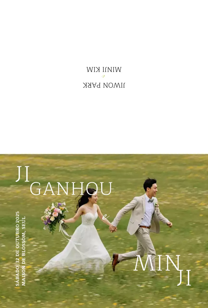 Convite de casamento elegante verde