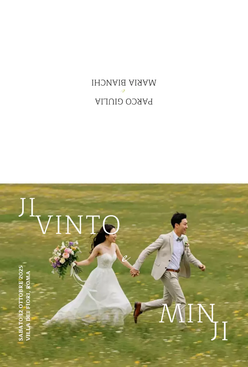 Invito di nozze elegante verde