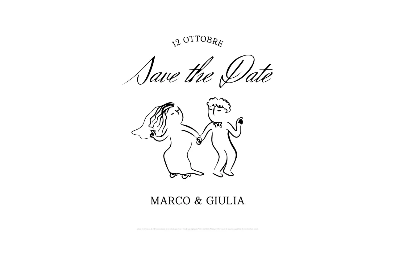 Invito di nozze semplice nero