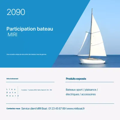 Guide de l'exposition Blue Modern Boat