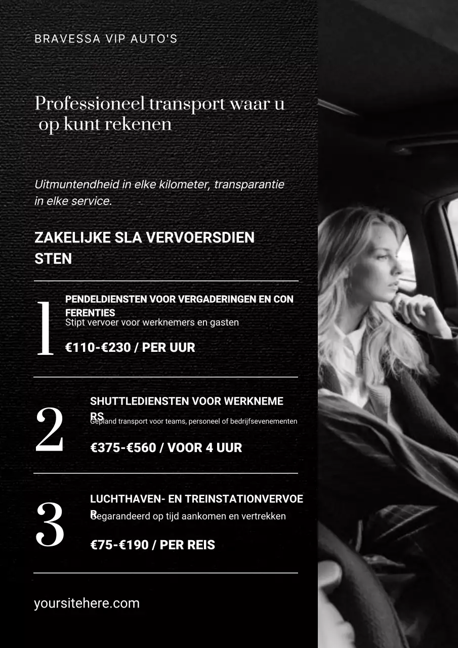 Webposter voor promotie van Grey Professional Transport