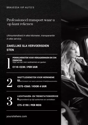 Webposter voor promotie van Grey Professional Transport