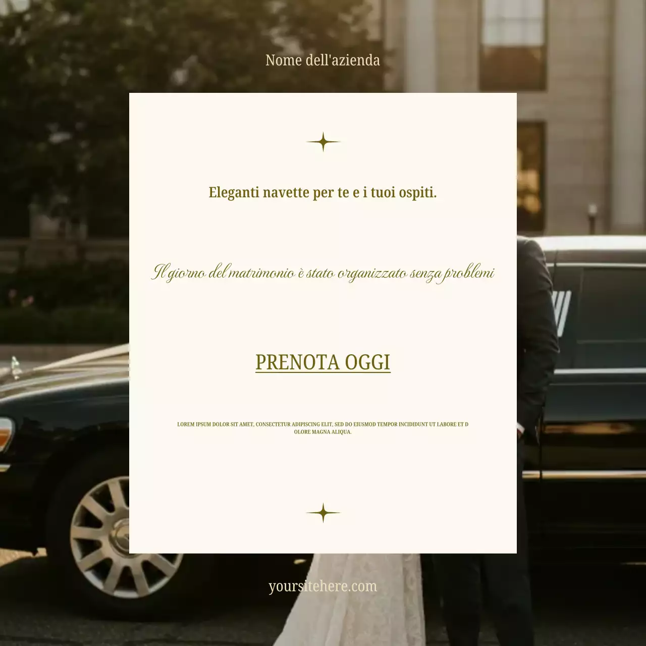 Post di Instagram sulla promozione di Elegant Wedding Shuttle