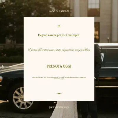 Post di Instagram sulla promozione di Elegant Wedding Shuttle