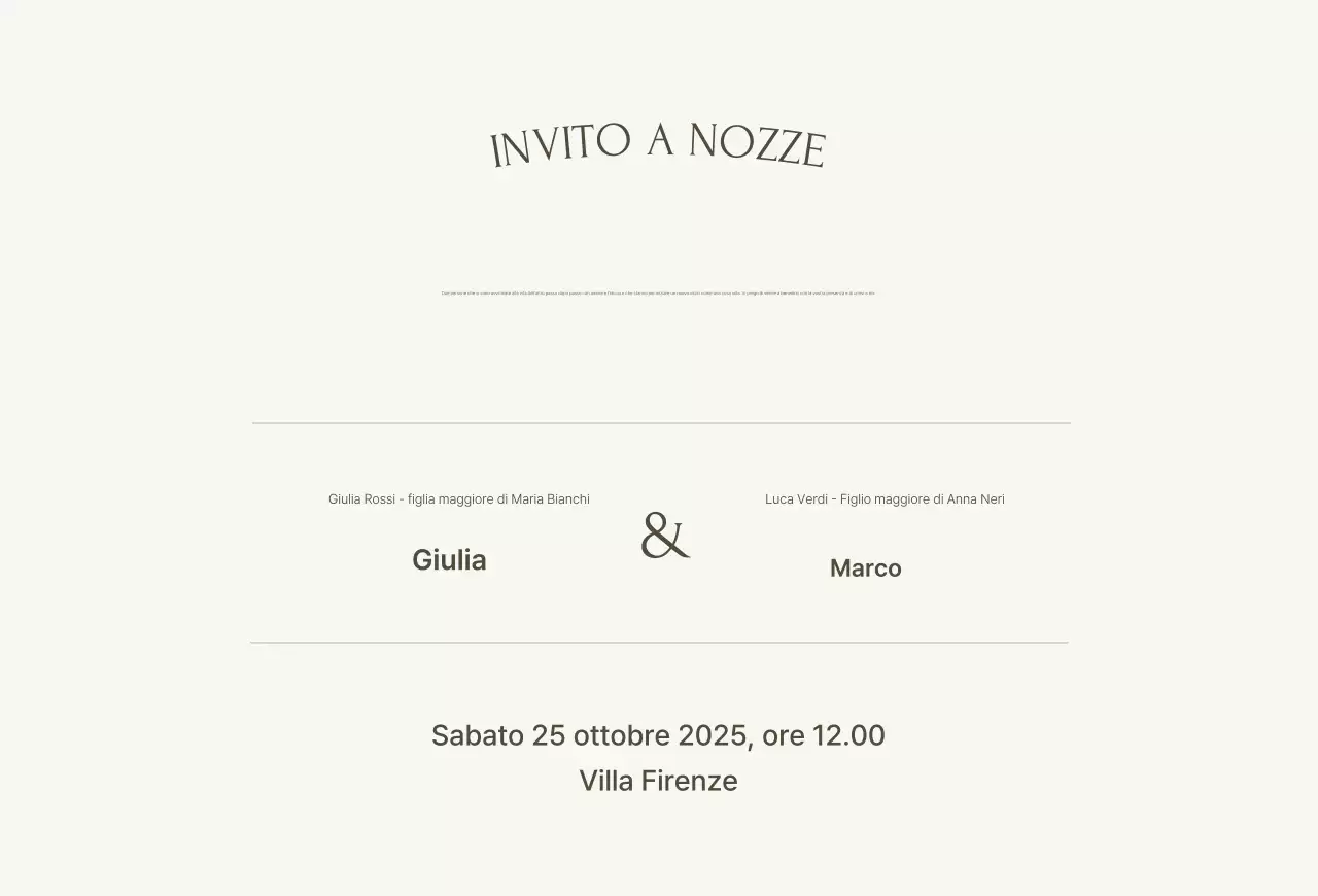 Invito di nozze classico avorio