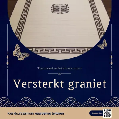 Blauwe traditionele geschenkadvertentie