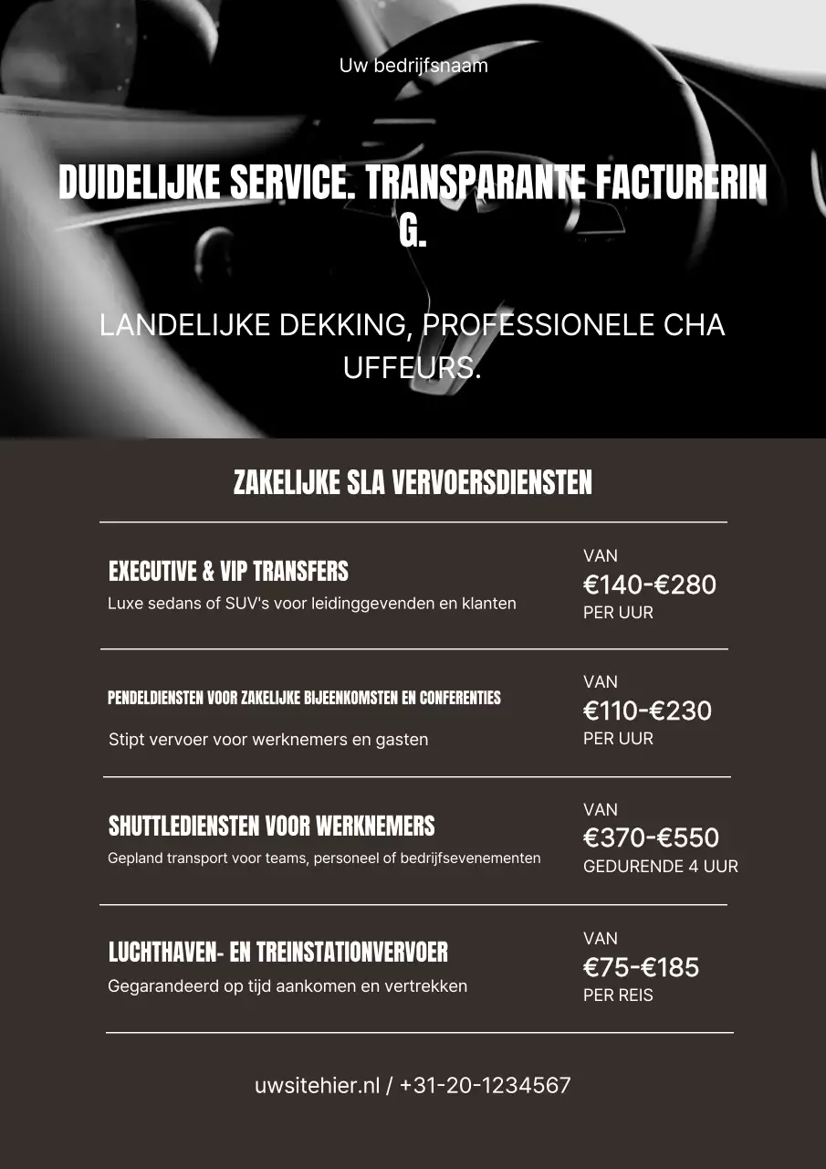 Webposter voor moderne transportreclame
