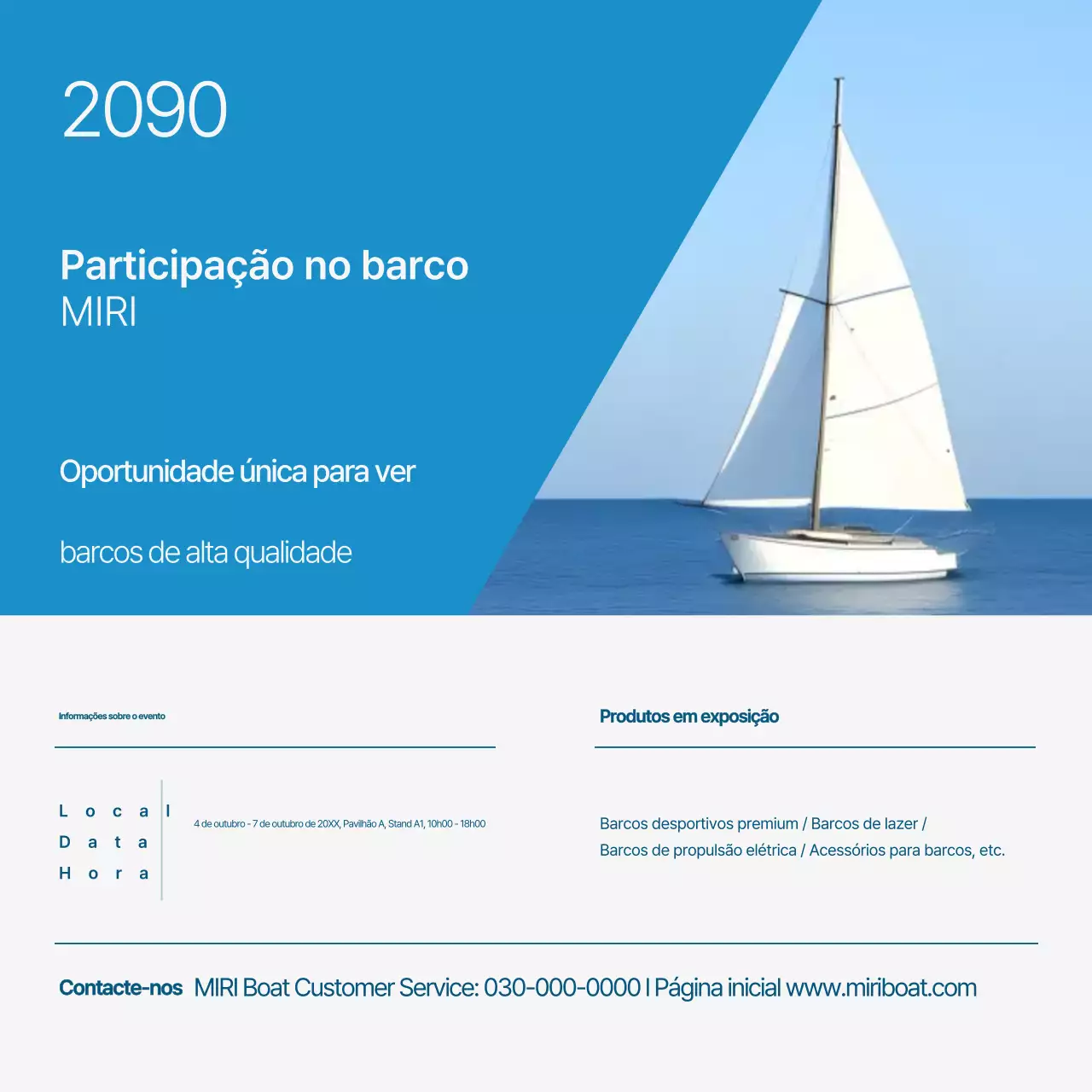 Guia da Exposição Blue Modern Boat