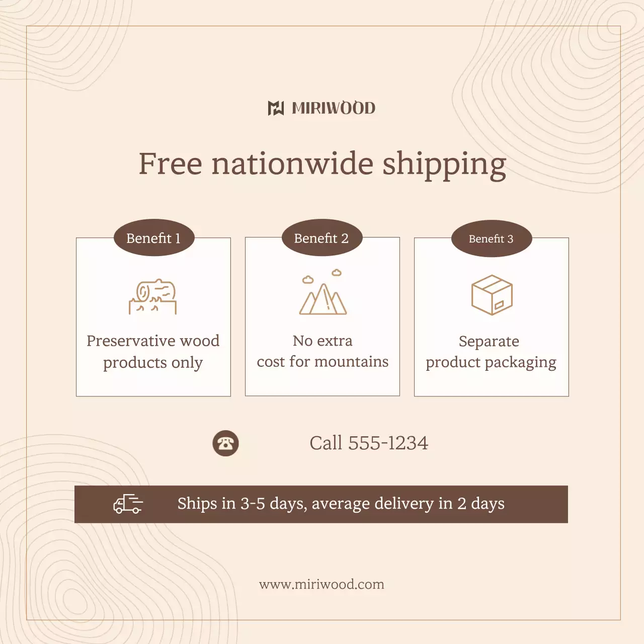 Khuyến mãi thông tin giao hàng Beige Clean