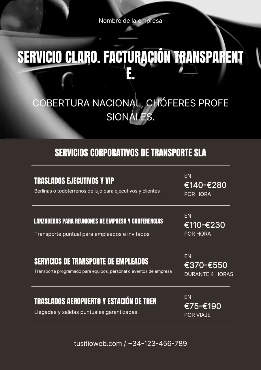 Cartel web de publicidad de transporte moderno