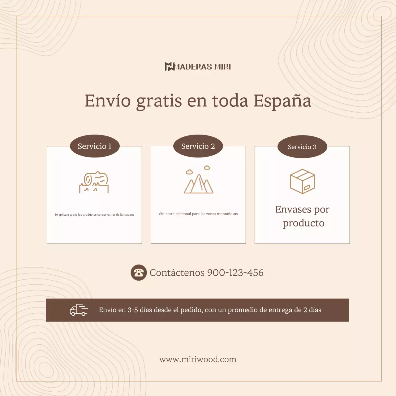 Promoción de información de entrega de Beige Clean