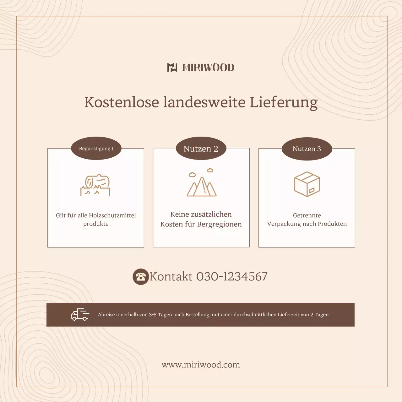 Beige Clean Lieferinformationen Aktion