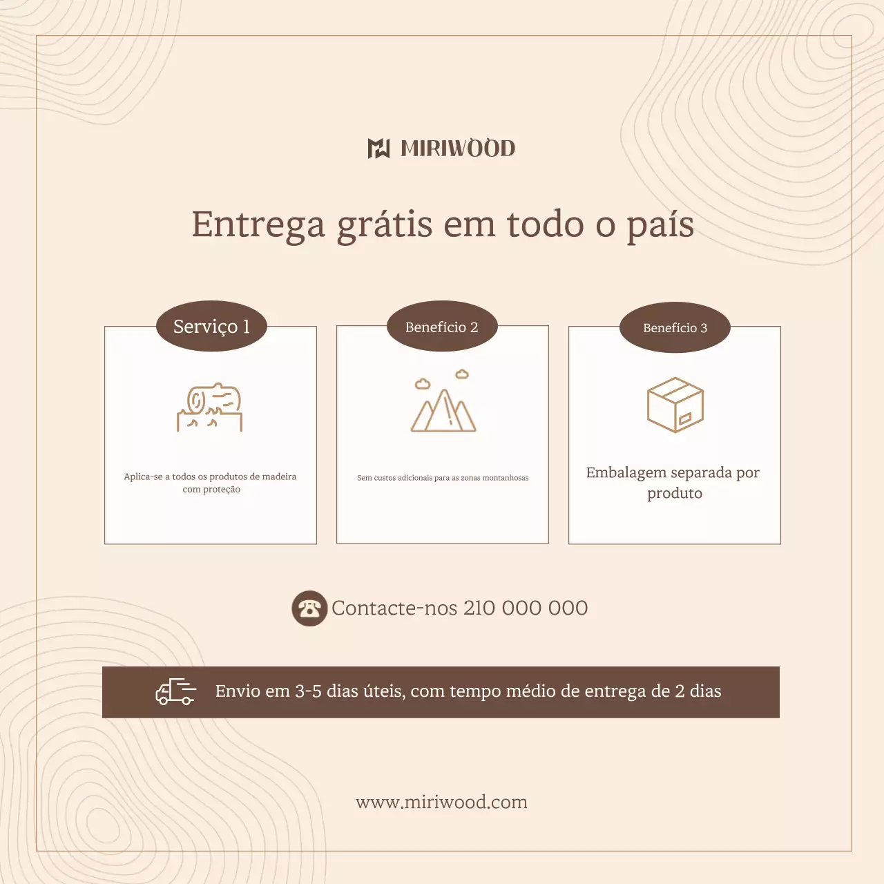 Promoção de informações de entrega limpa bege