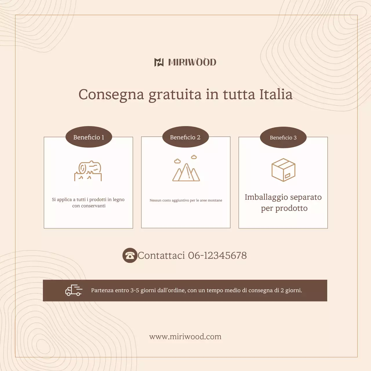 Promozione Informazioni Consegna Beige Clean