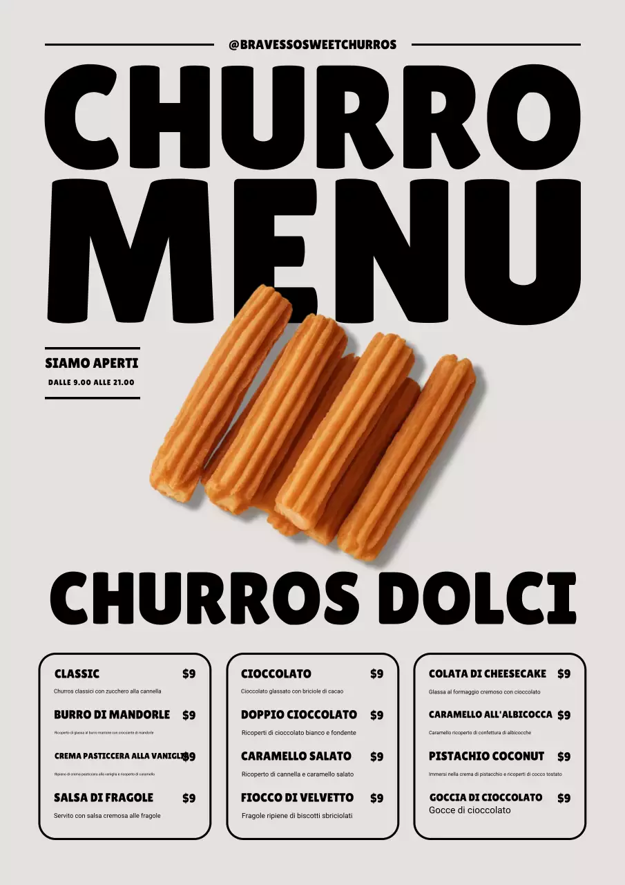 menù dei dessert moderni beige