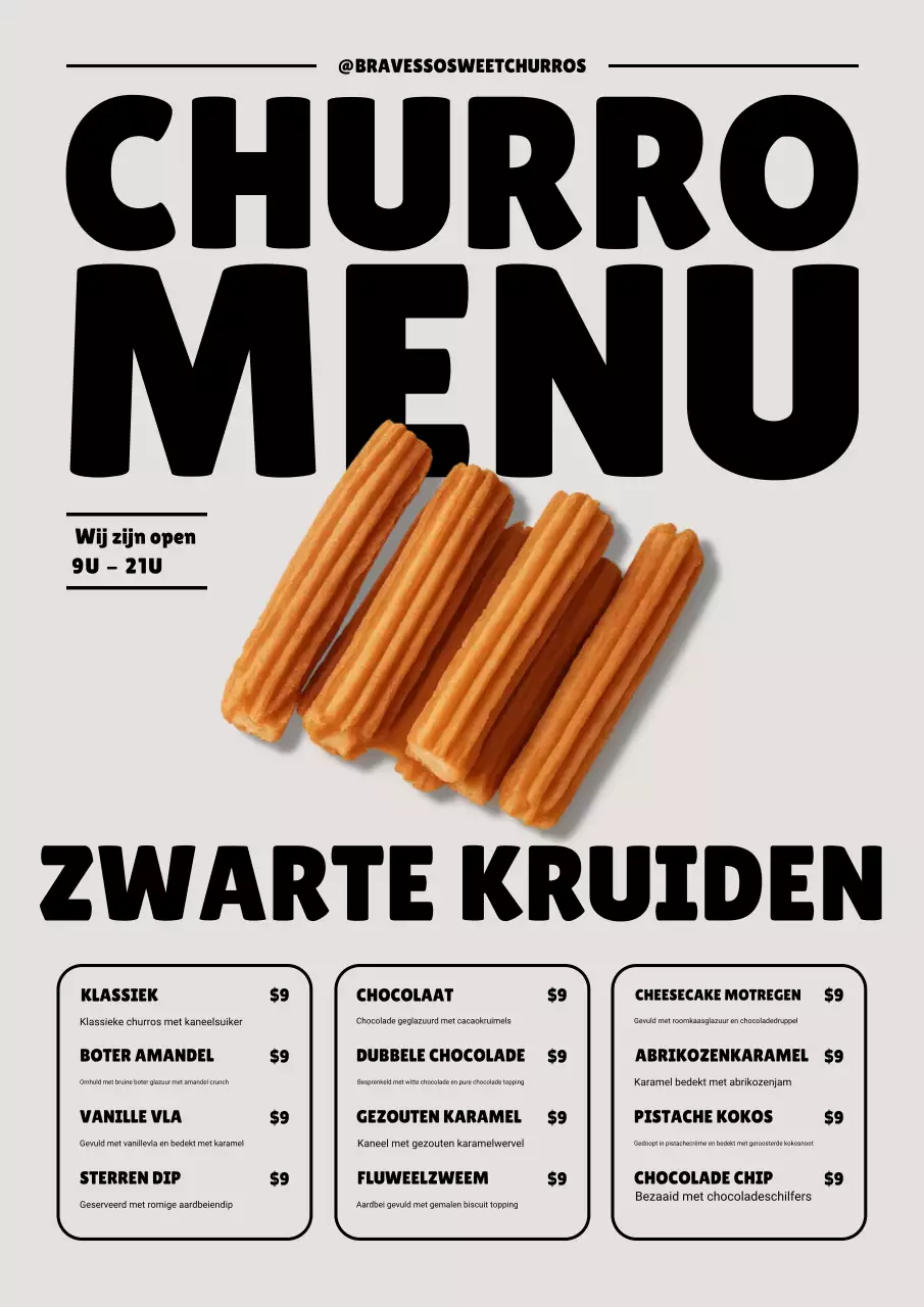 beige modern dessertmenu