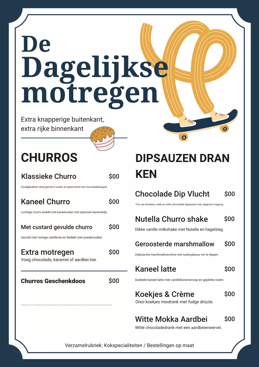 marine modern dessertmenu