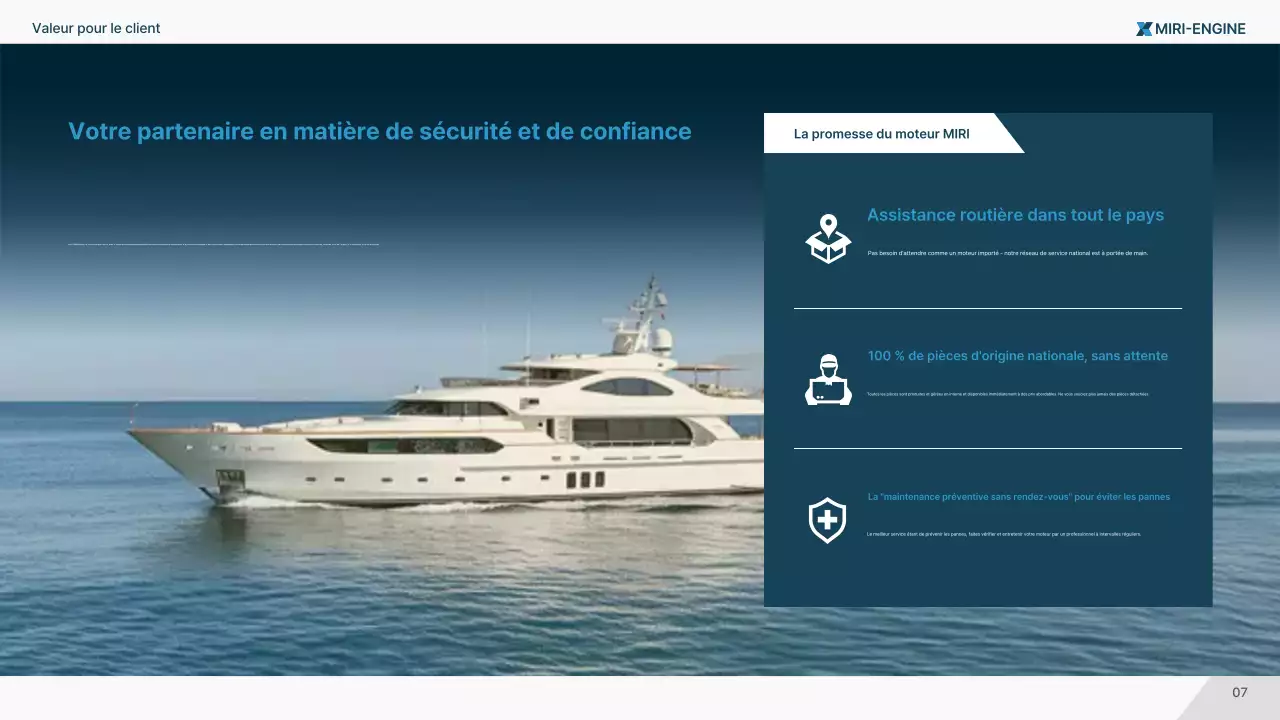 Publicité sur la technologie marine moderne bleu marine