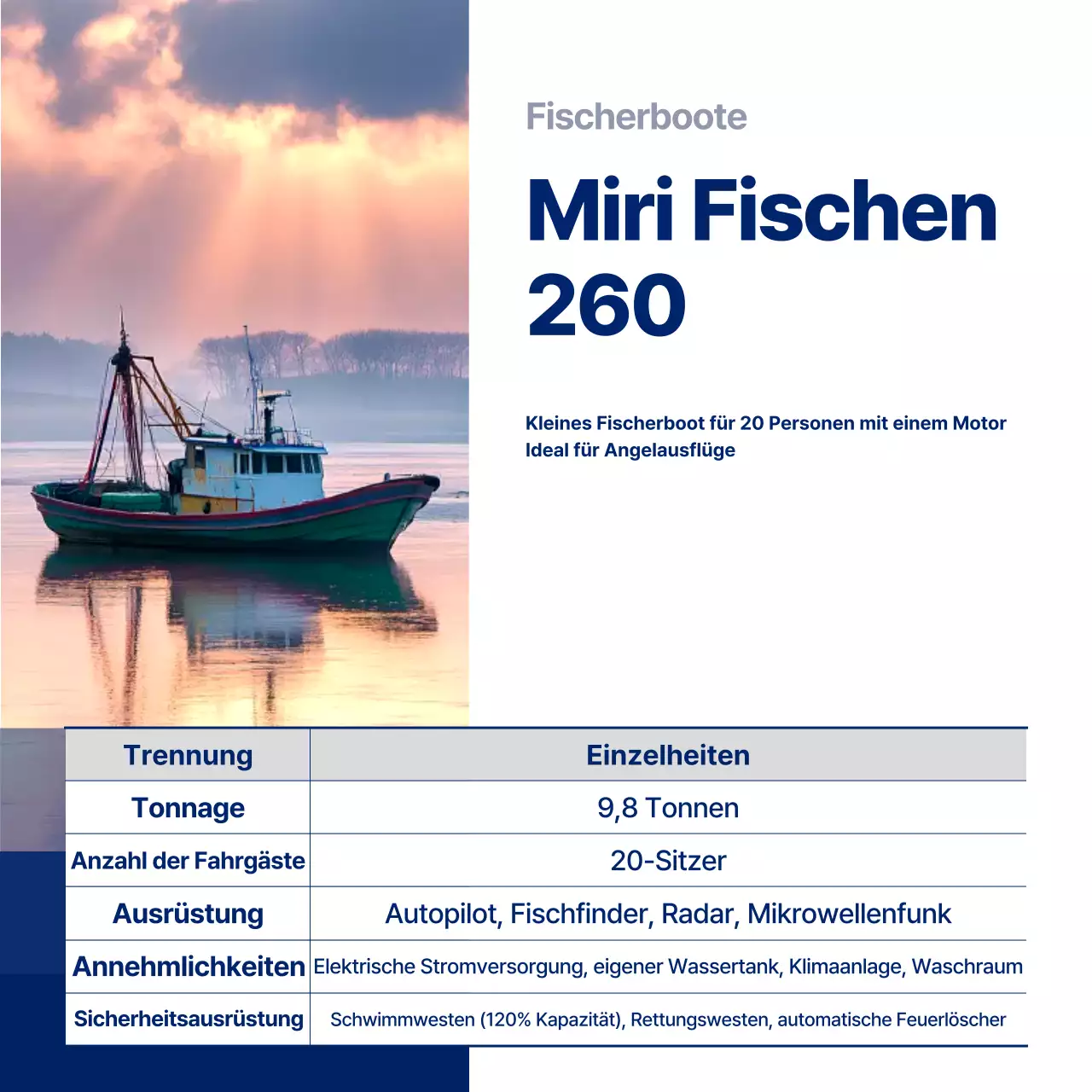 Blaue moderne Werbung für den Meerestourismus