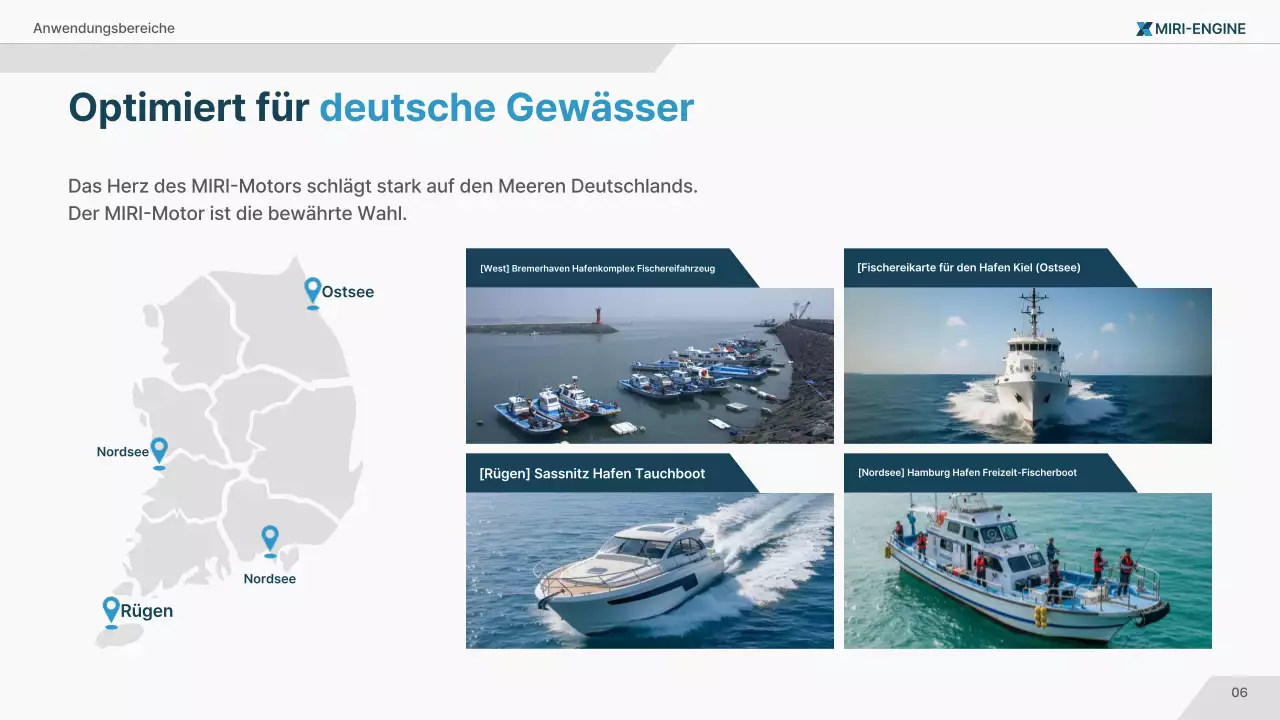 Marineblaue Anzeige für moderne Meerestechnologie