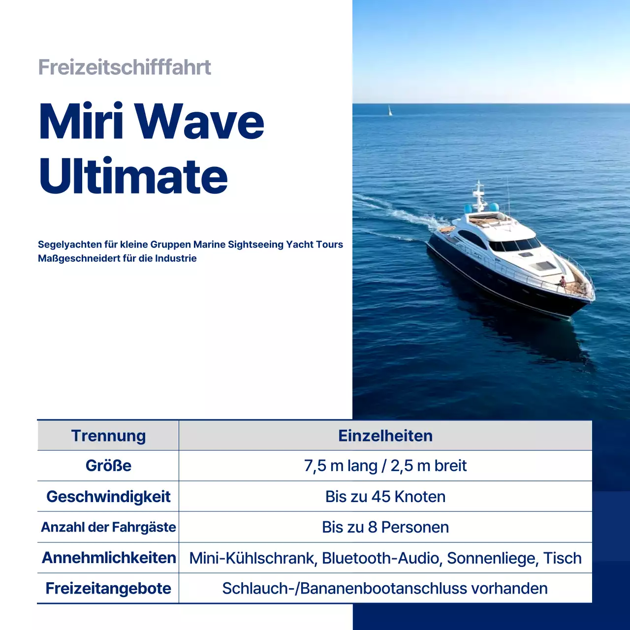 Blaue moderne Werbung für den Meerestourismus