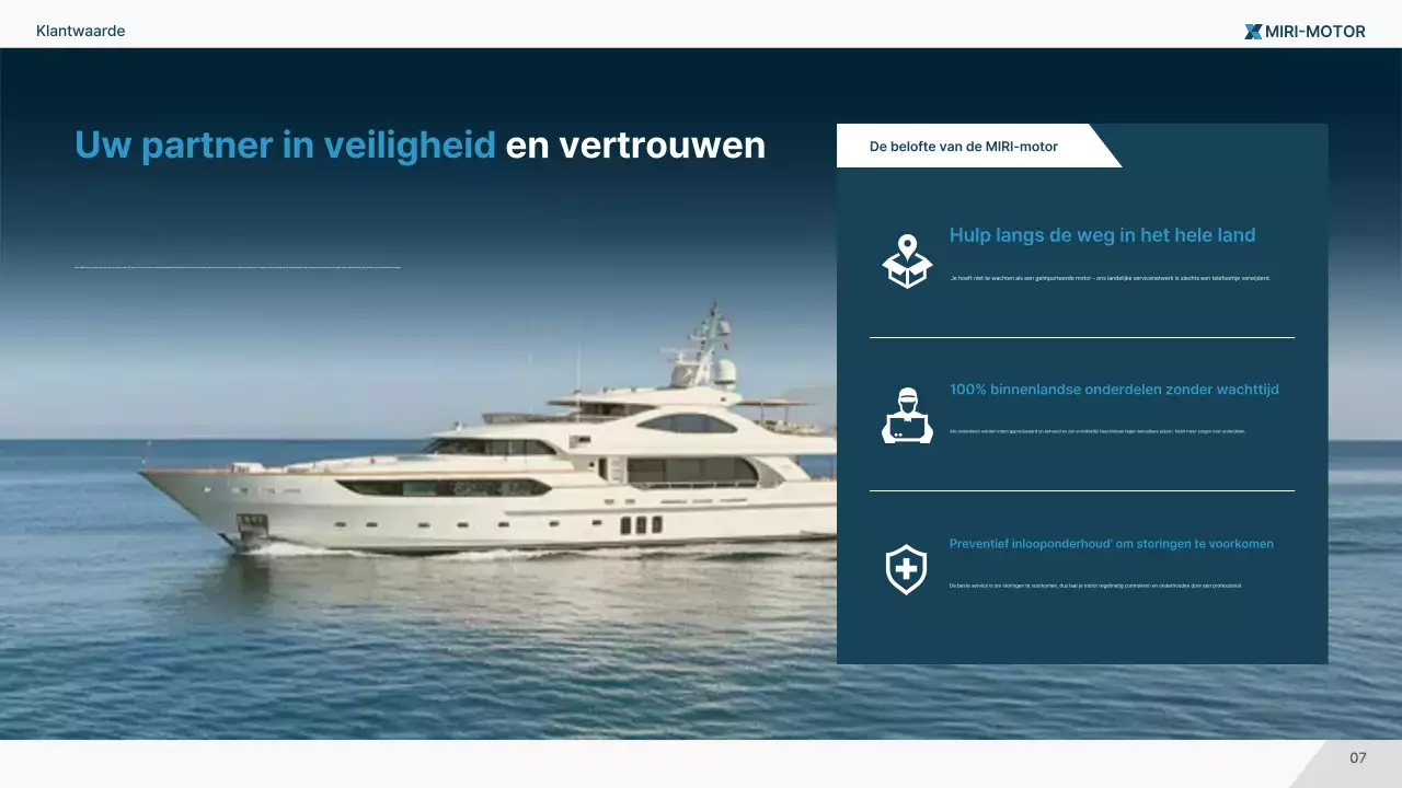 Marineblauwe moderne maritieme technologie advertentie