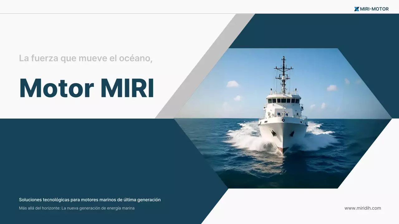 Anuncio de tecnología marina moderna en azul marino