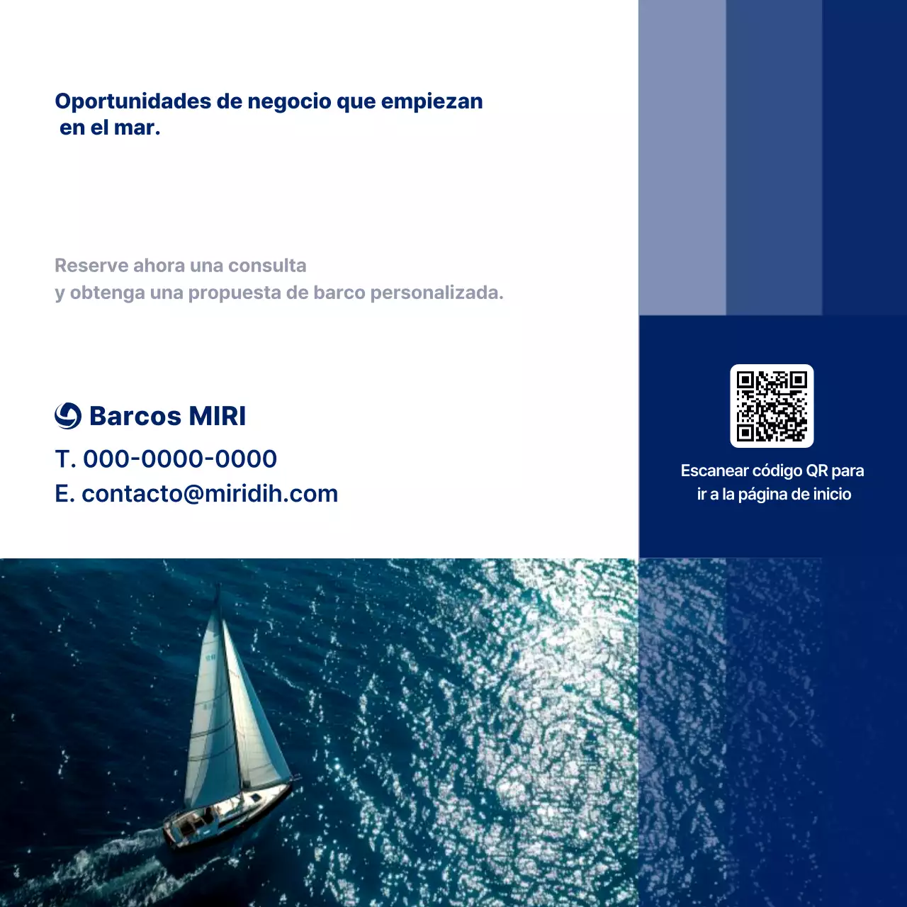 Anuncio de turismo marino moderno azul