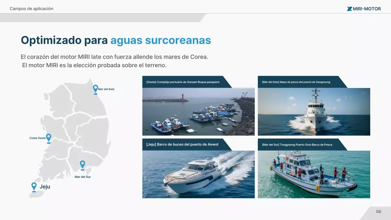 Anuncio de tecnología marina moderna en azul marino