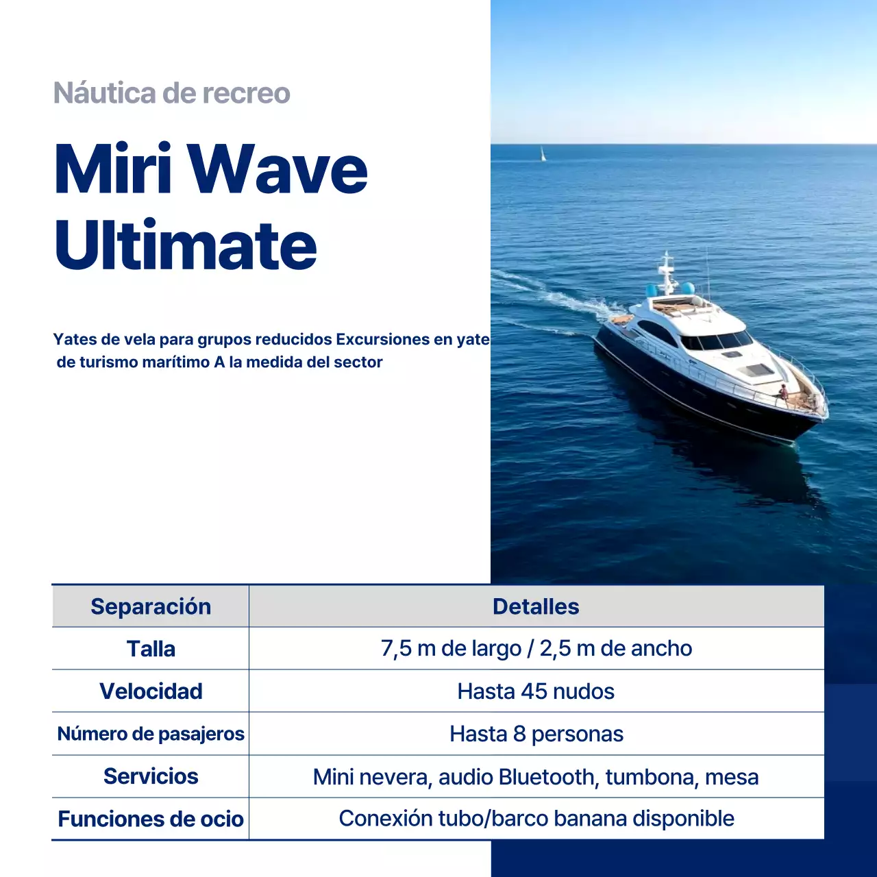 Anuncio de turismo marino moderno azul