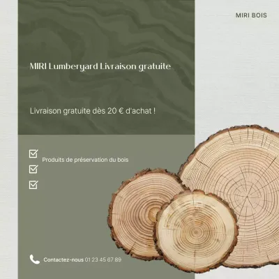 Informations de livraison pour Khaki Simple Wood