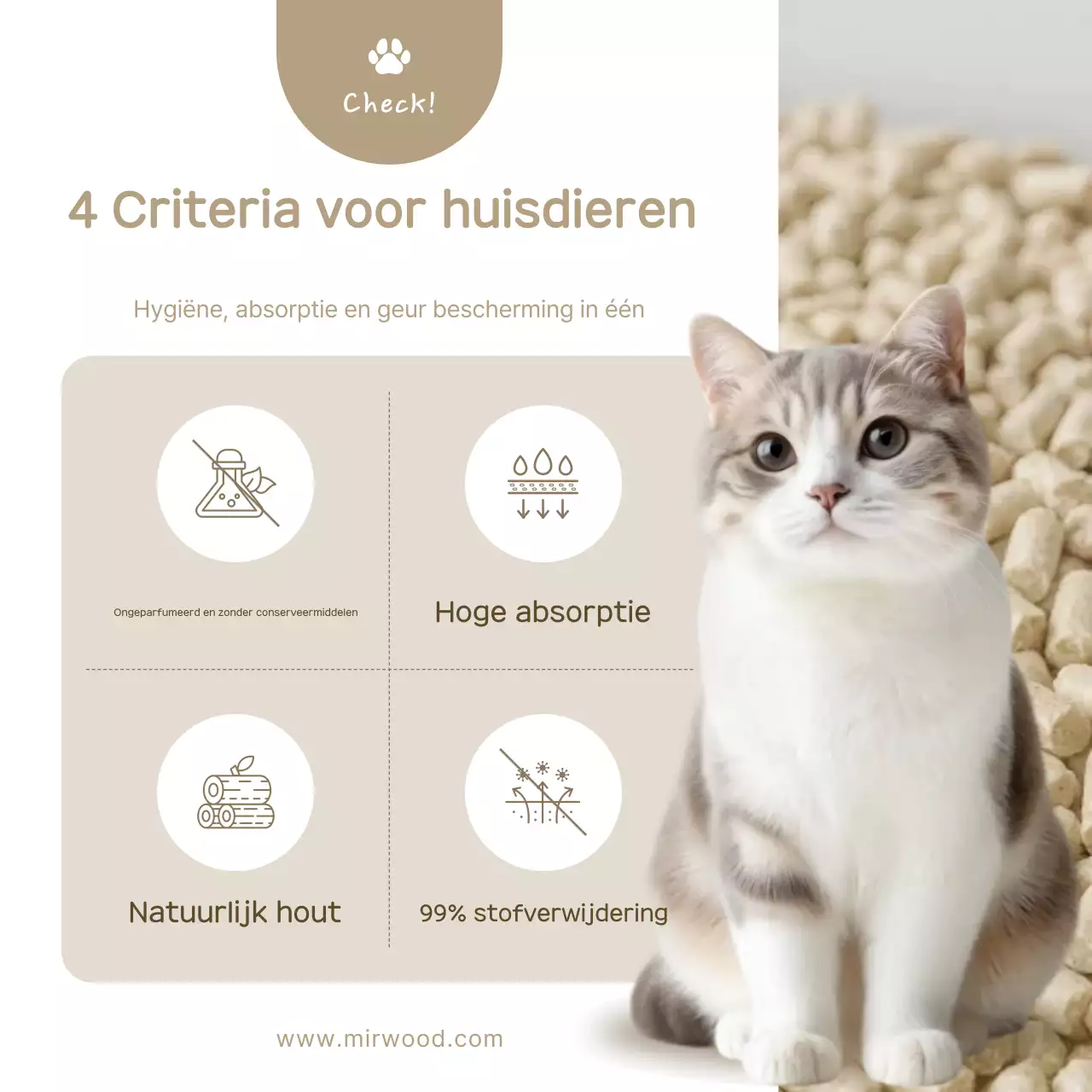 Beige Simple Pet Pellets Promotie
