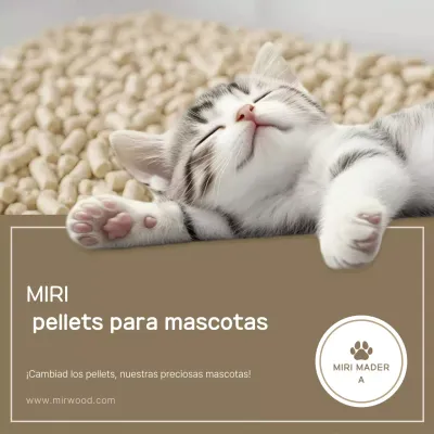 Anuncio de pellets para mascotas de color beige