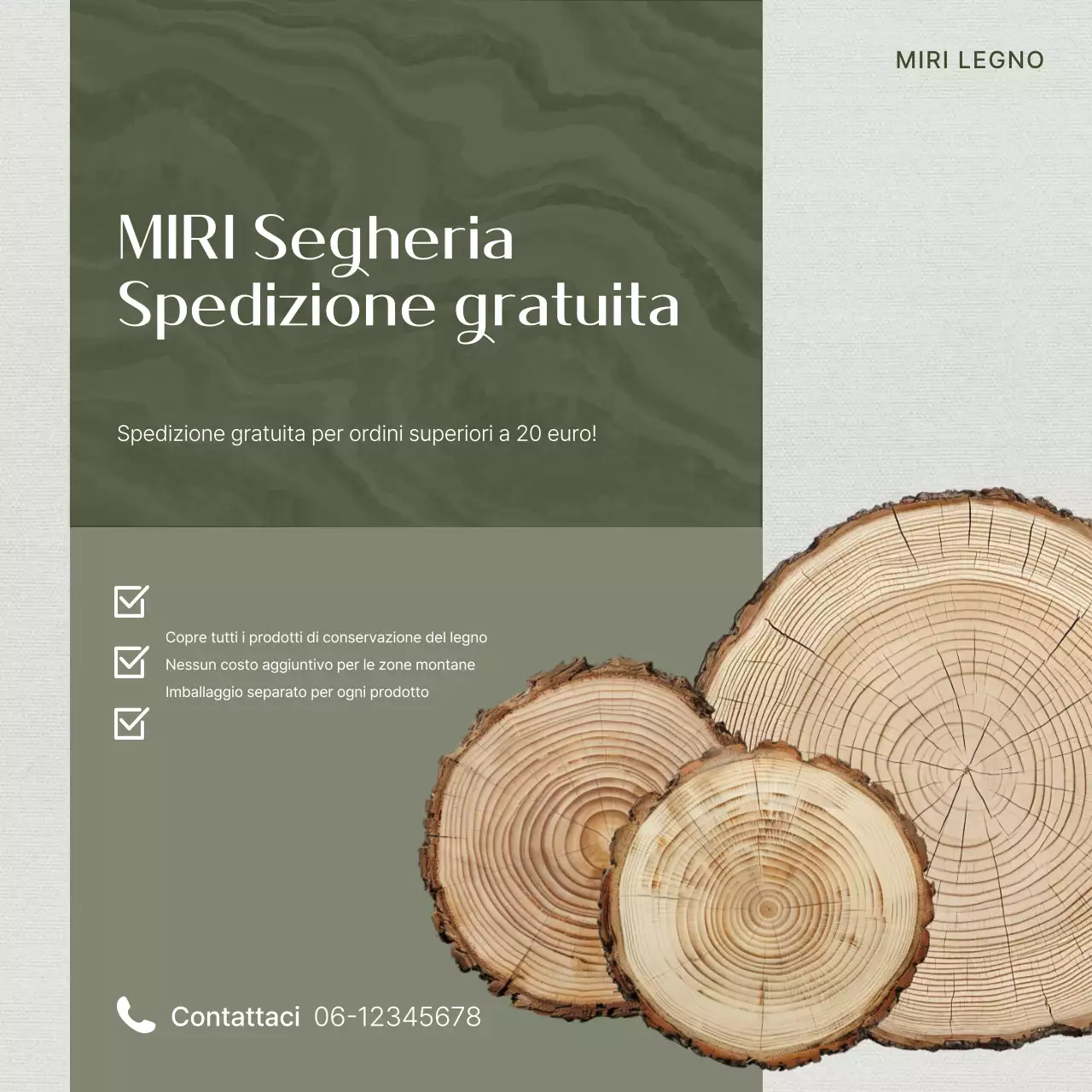 Informazioni sulla consegna di Khaki Simple Wood