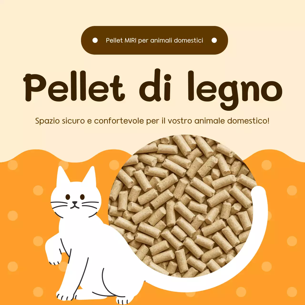 Pubblicità di pellet per animali domestici beige semplice