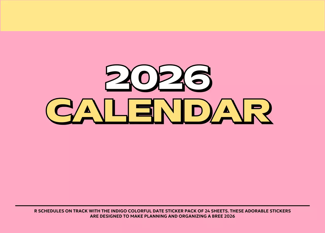 様々なレトロなイラストが描かれたカラフルなカレンダーカレンダー