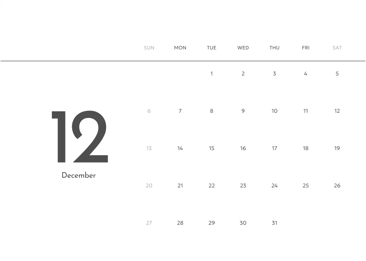 すっきりとした都会的な雰囲気のフォトカレンダー
