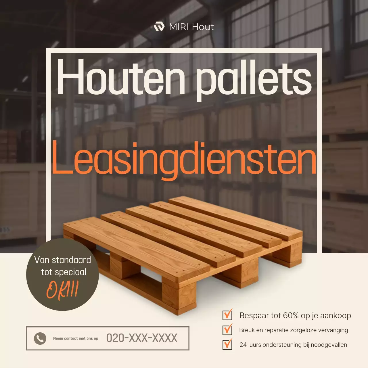 Beige Eenvoudige Logistiek Advertentie