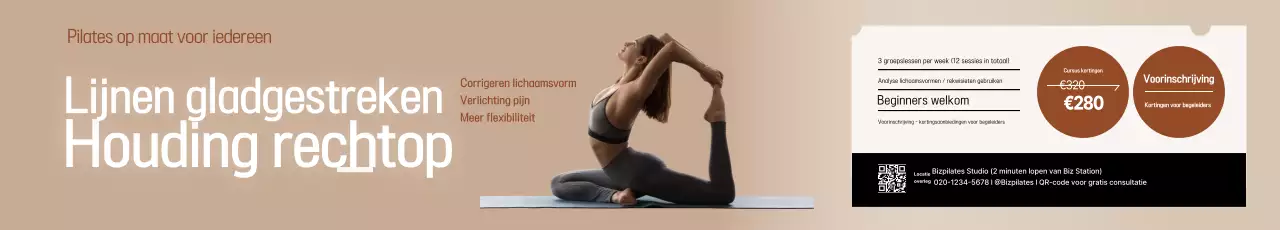 Beige Minimal Pilates Advertentie