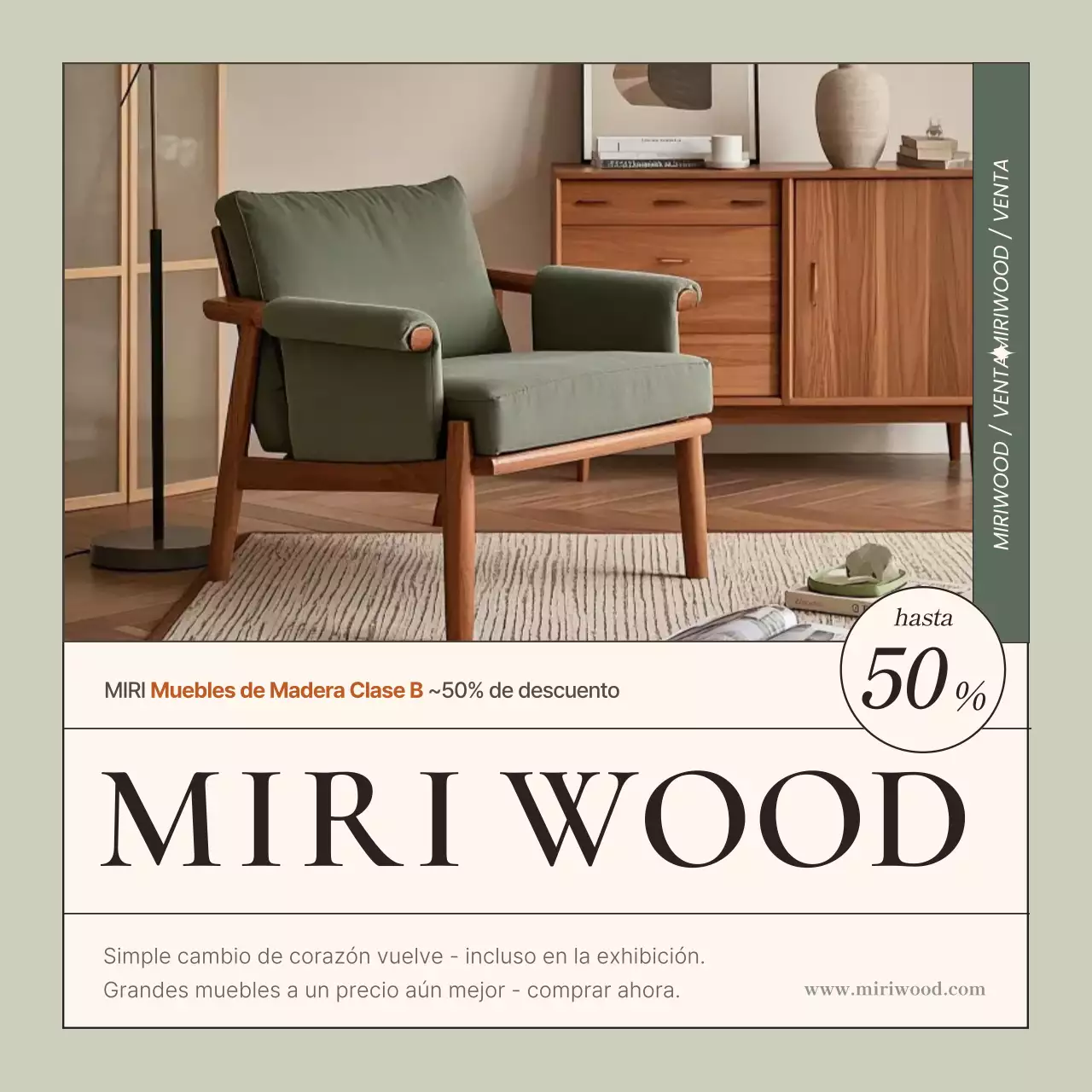 Descuento en muebles sencillos de color caqui