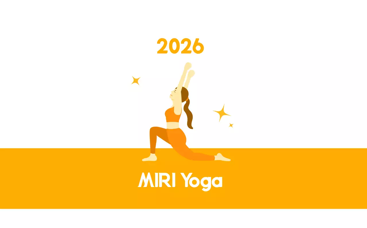 オレンジ色のミニマリストヨガ広報カレンダー