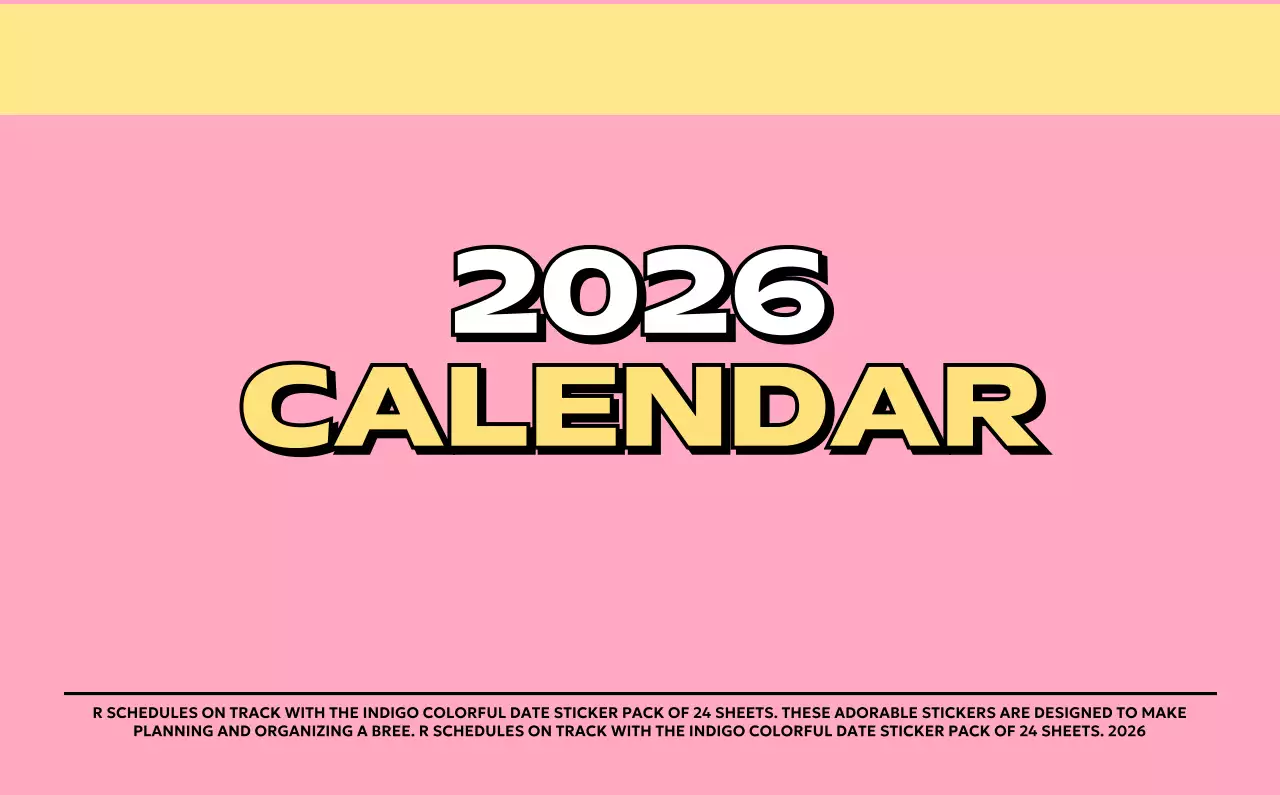 様々なレトロなイラストが描かれたカラフルなカレンダーカレンダー