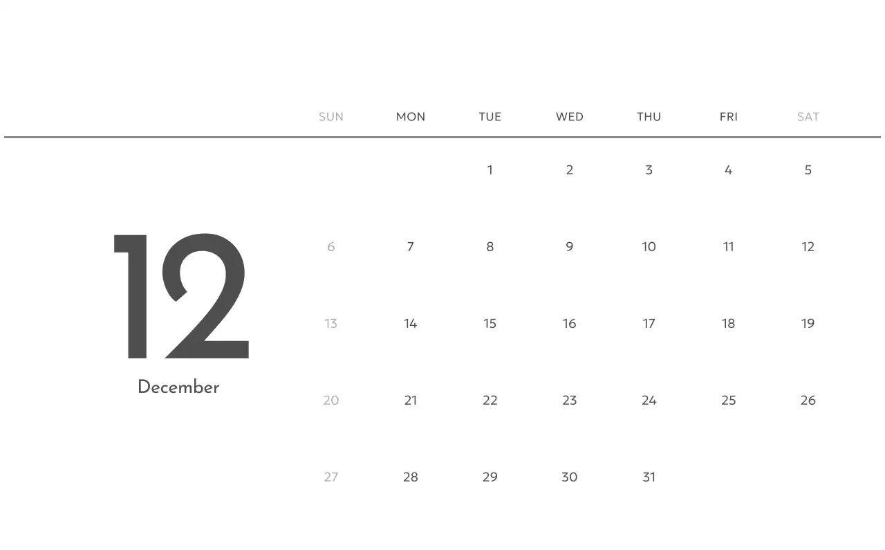 すっきりとした都会的な雰囲気のフォトカレンダー