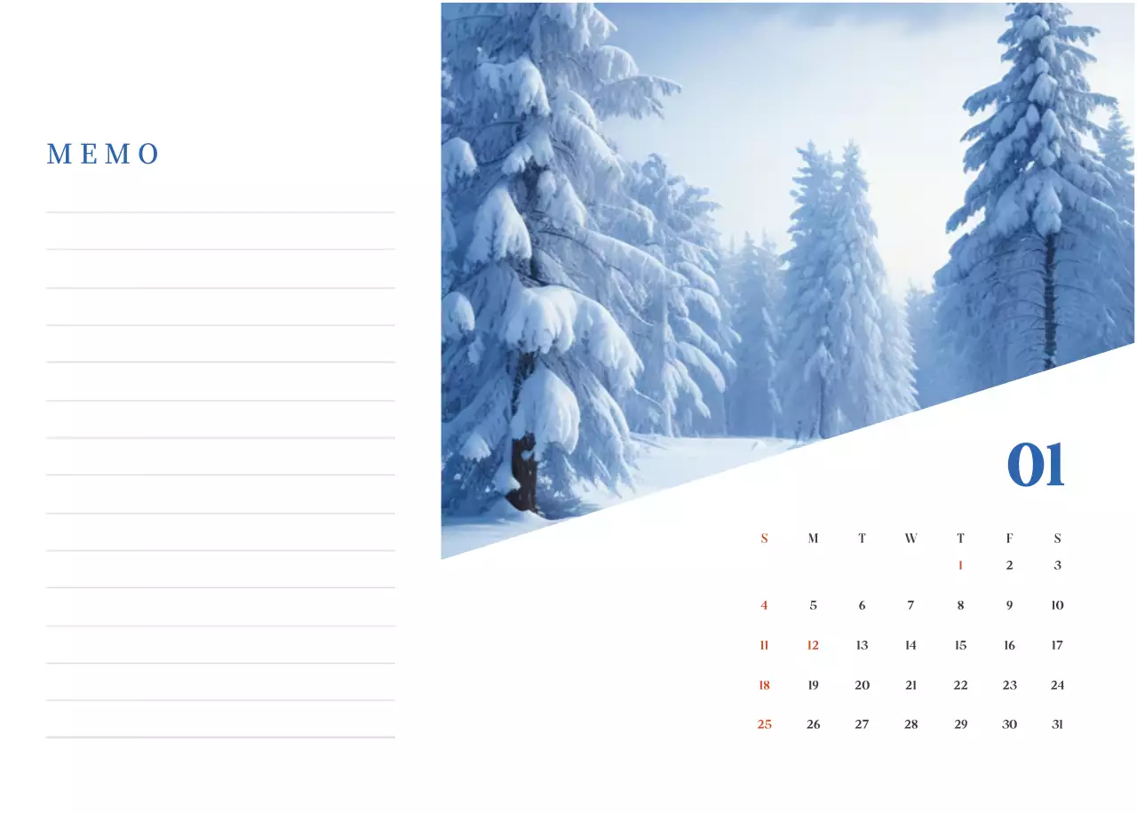 ブルーモダン病院カレンダー