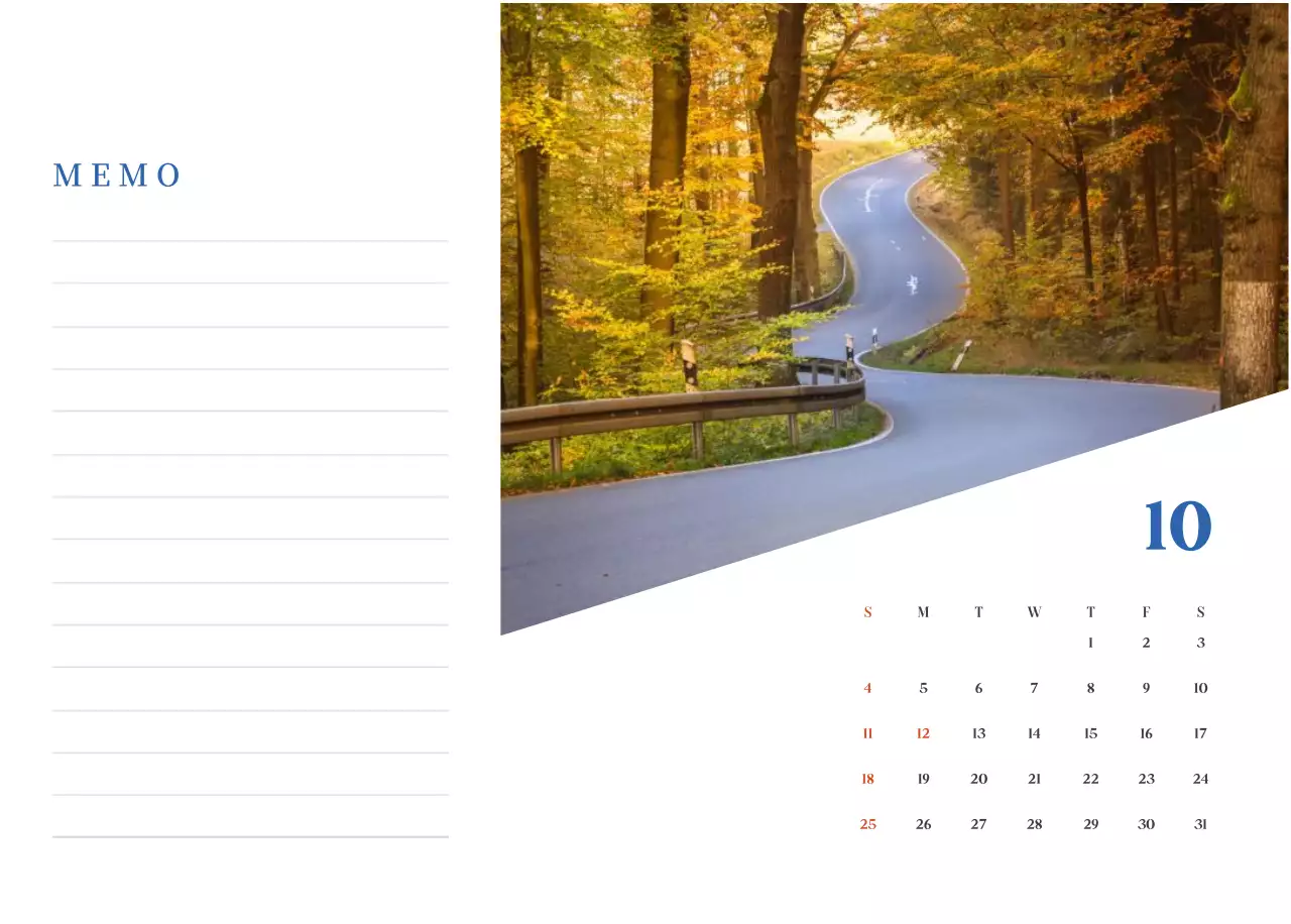 ブルーモダン病院カレンダー