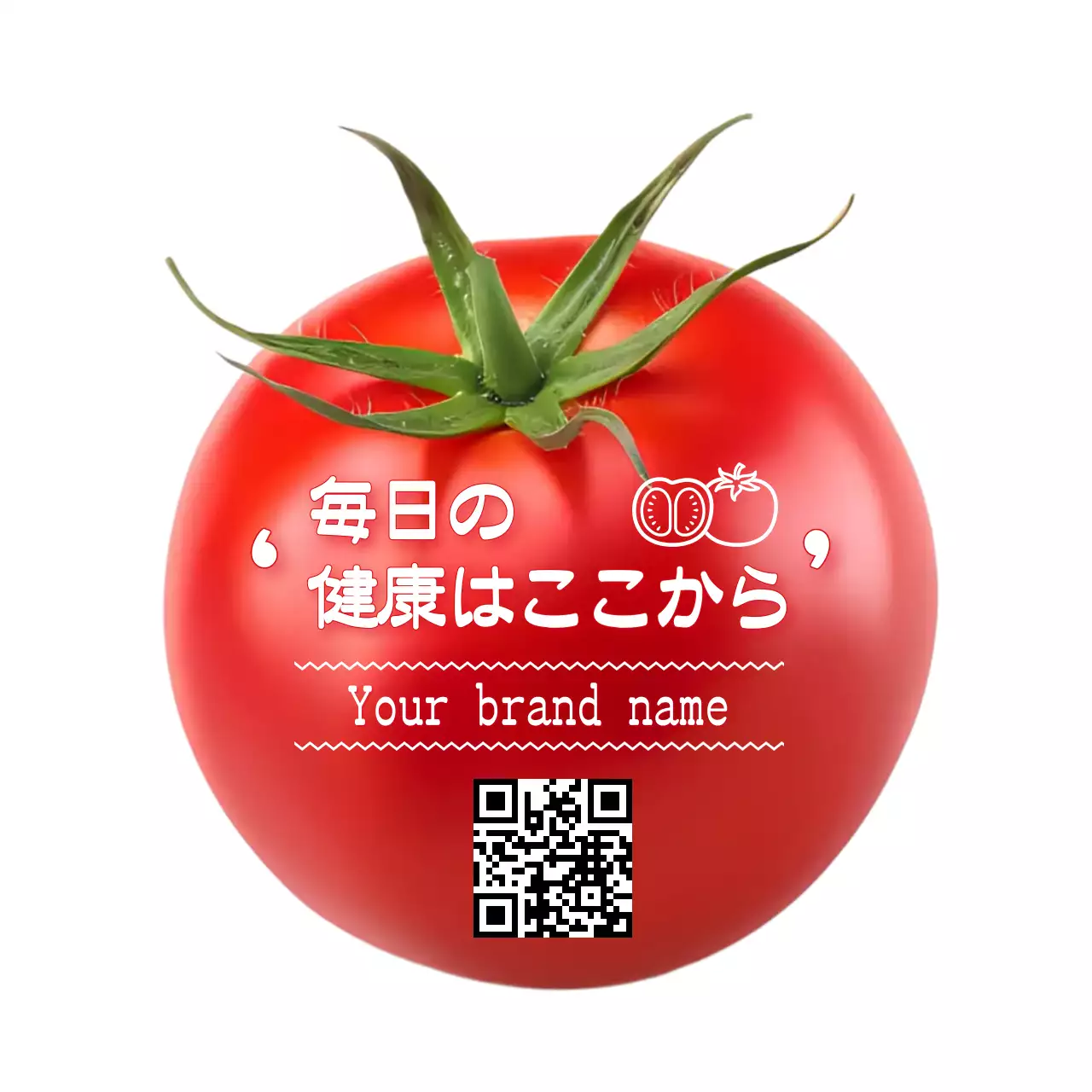 赤 シンプル トマト ラベル 写真