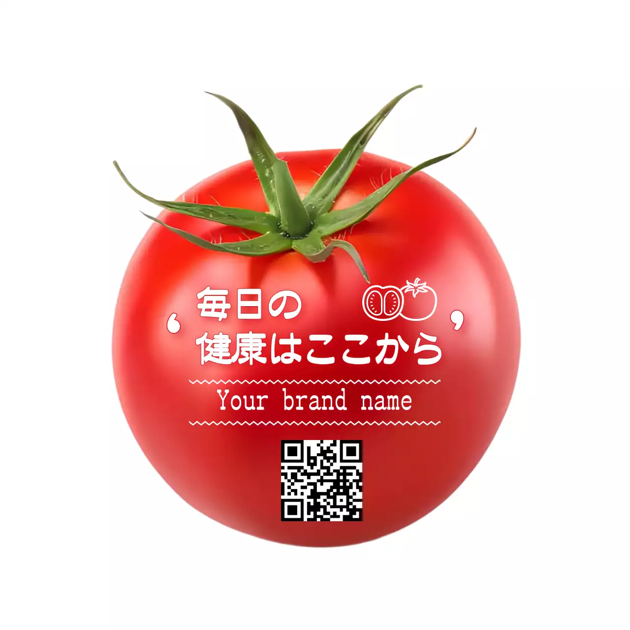 赤 シンプル トマト ラベル 写真