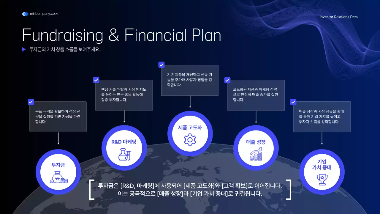 남색 모던 투자 설명서 홍보