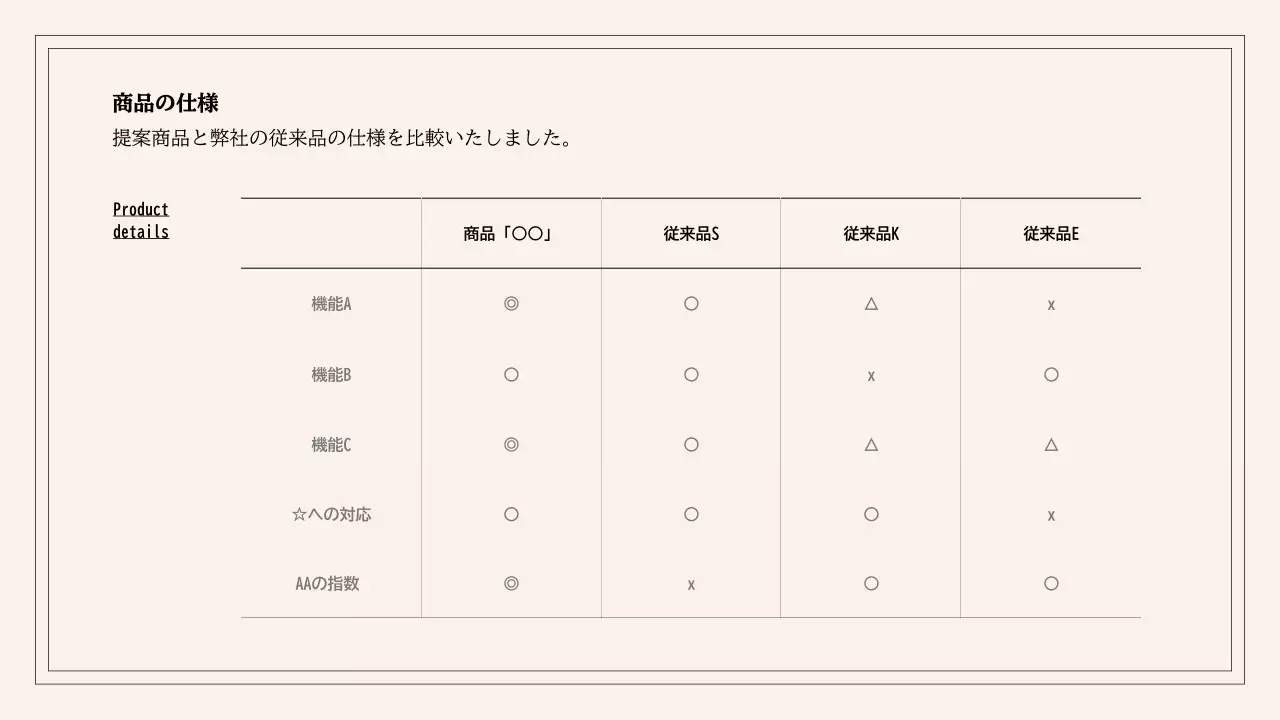 ベージュ シンプル 美容 提案書