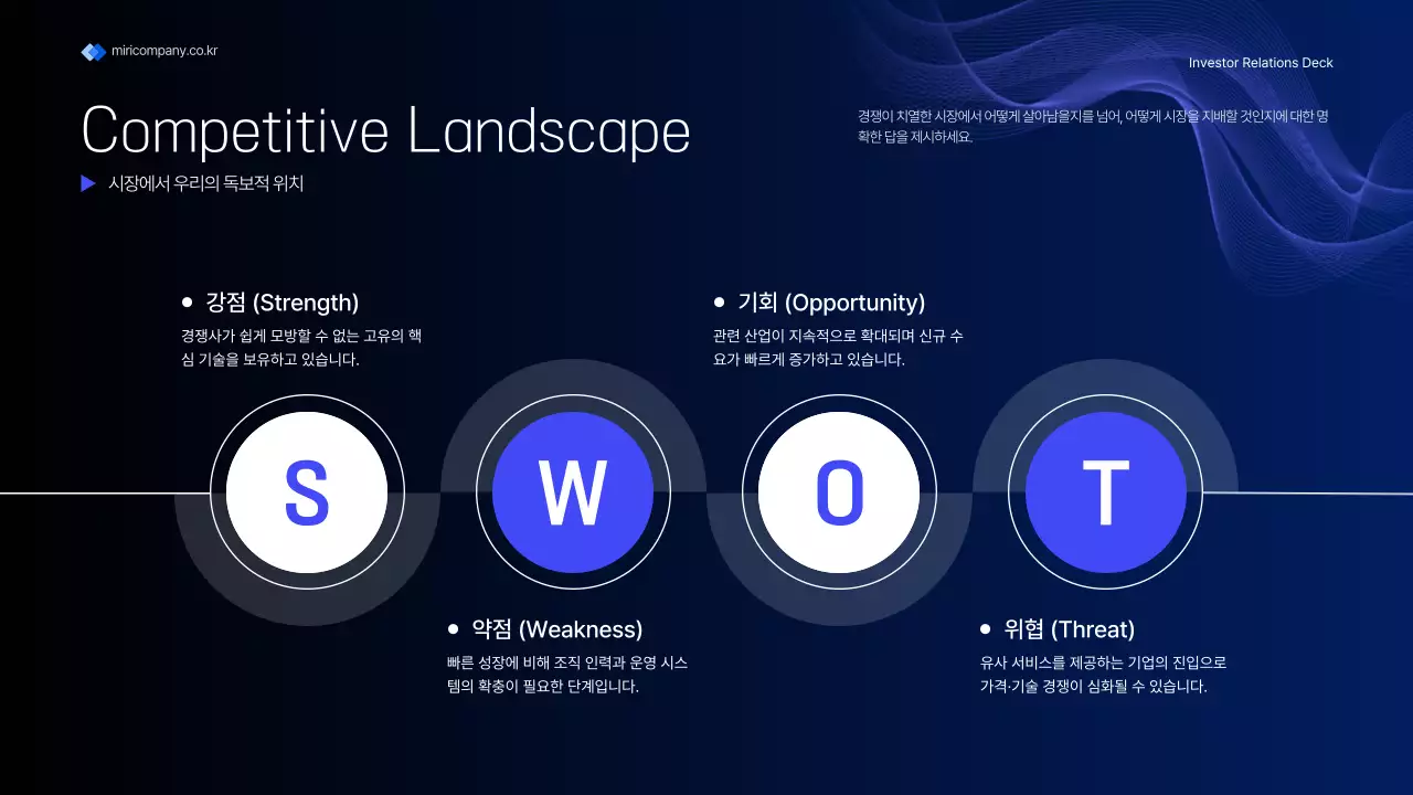 남색 모던 투자 설명서 홍보